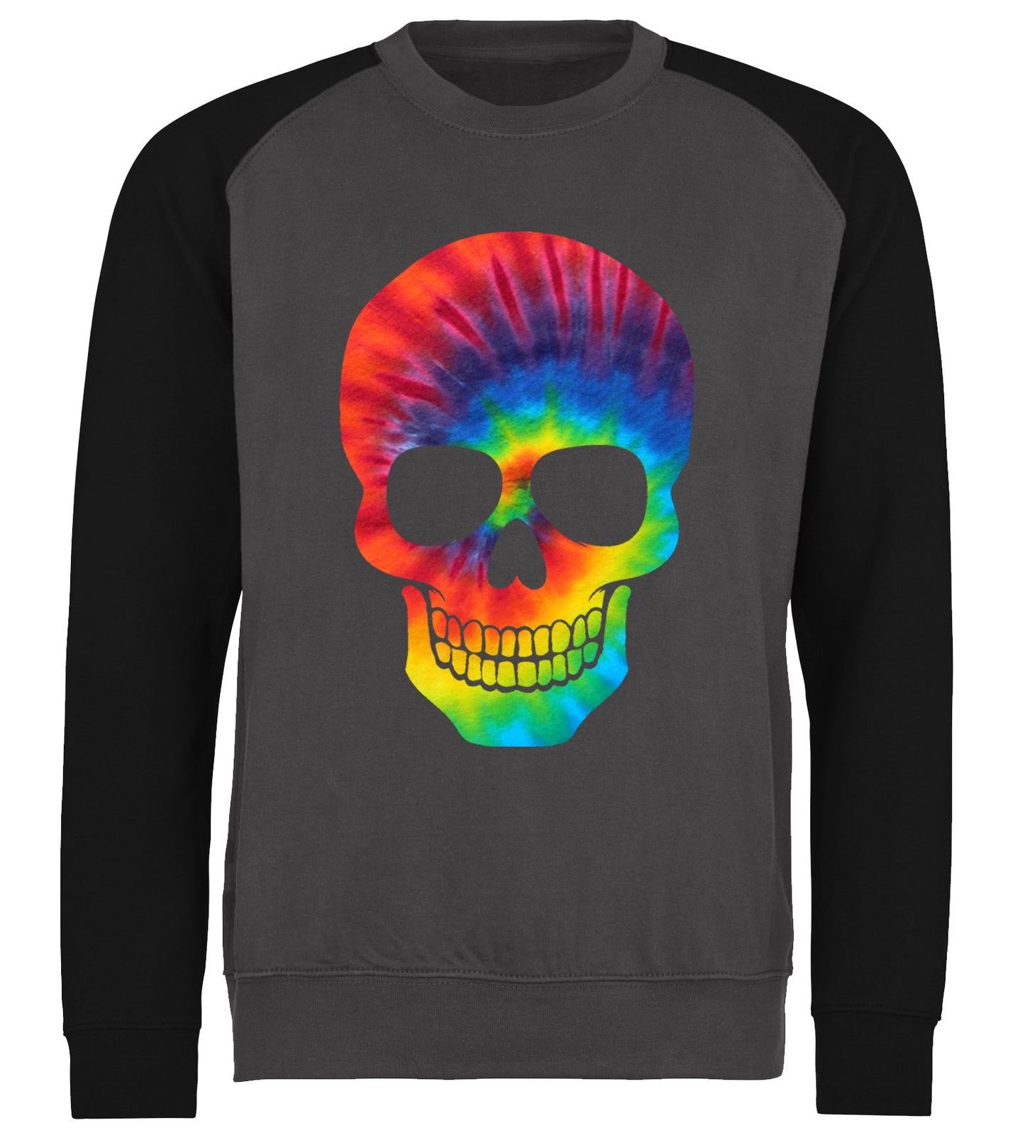 Tie Dye Skull Baseball Sweatshirt