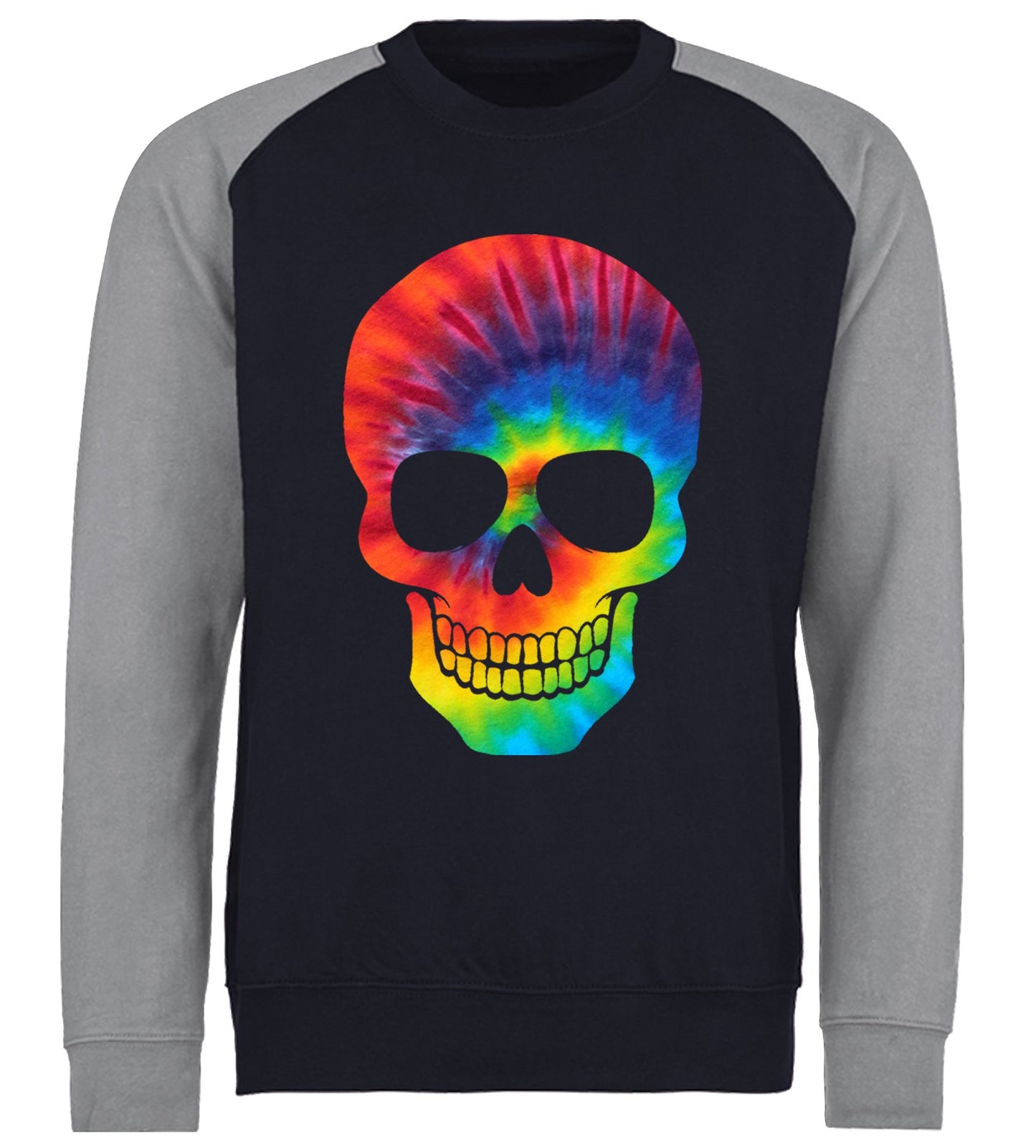 Tie Dye Skull Baseball Sweatshirt