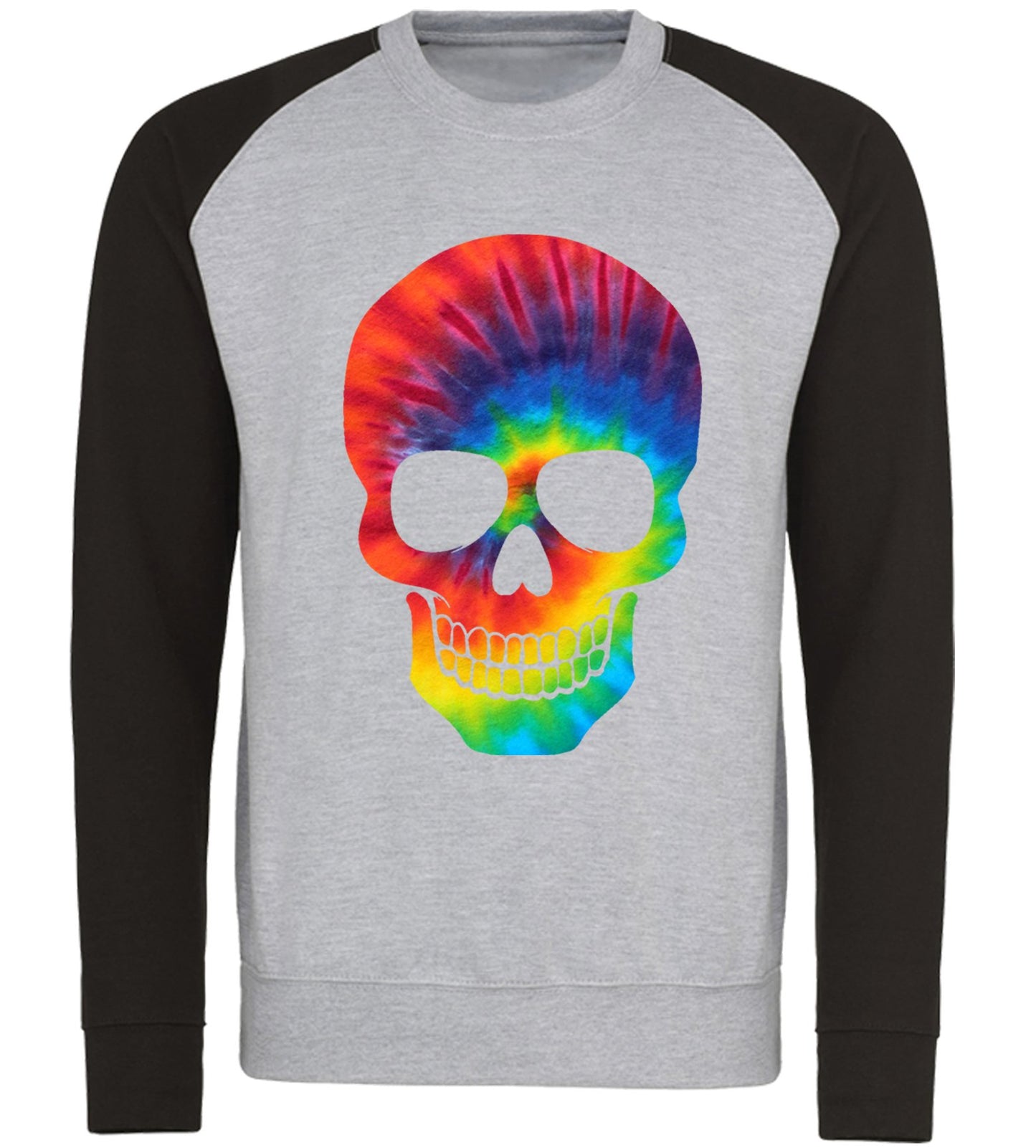 Tie Dye Skull Baseball Sweatshirt