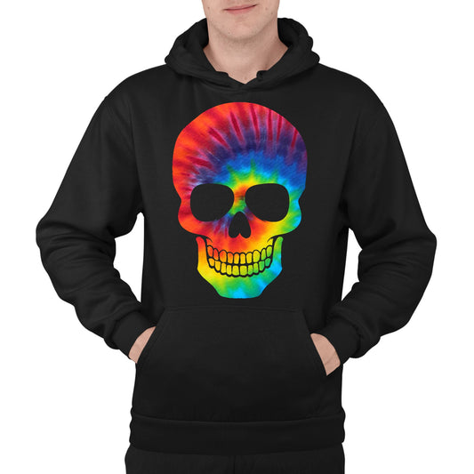 Tie Dye Skull Mens Pullover Hoodie