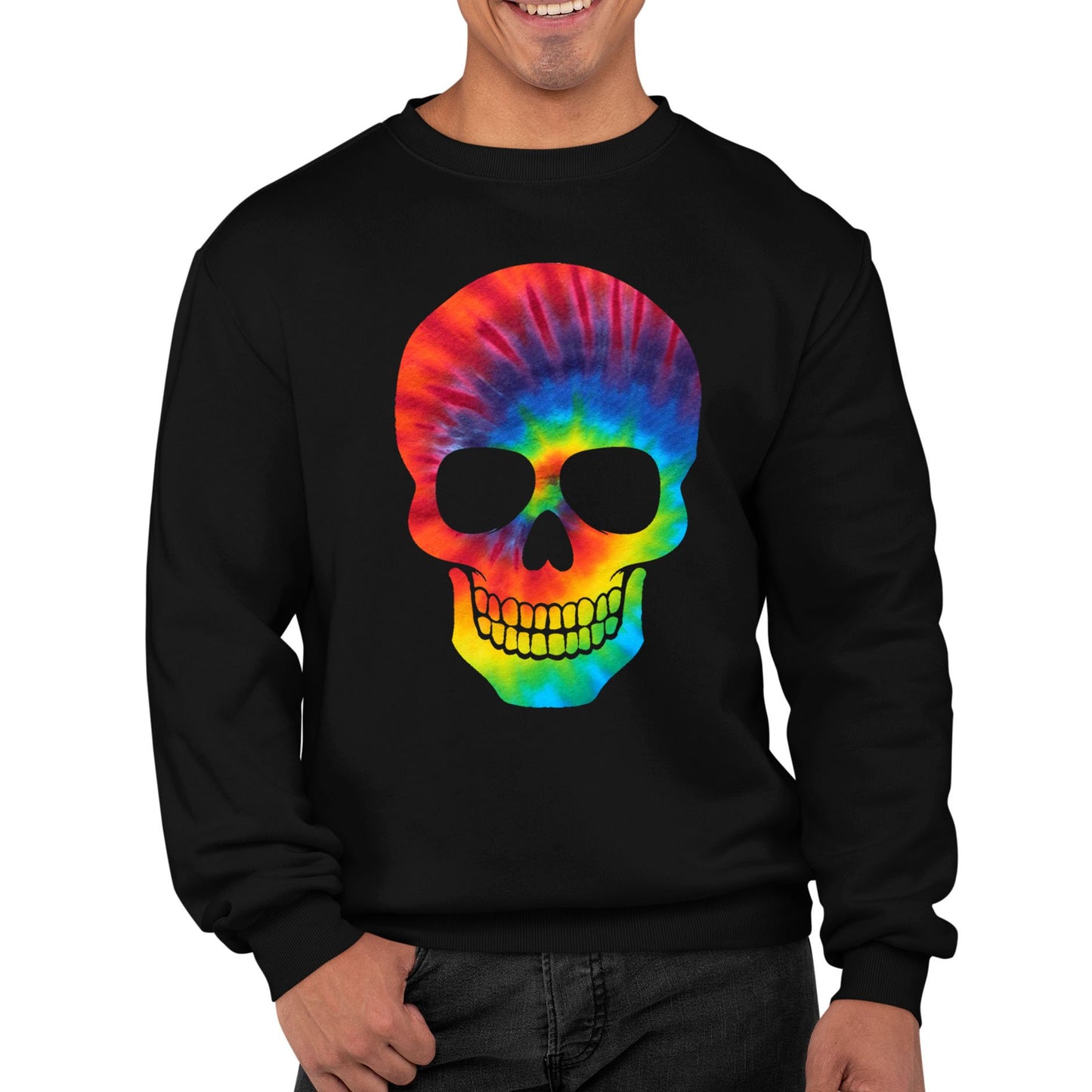 Tie Dye Skull Mens Sweatshirt