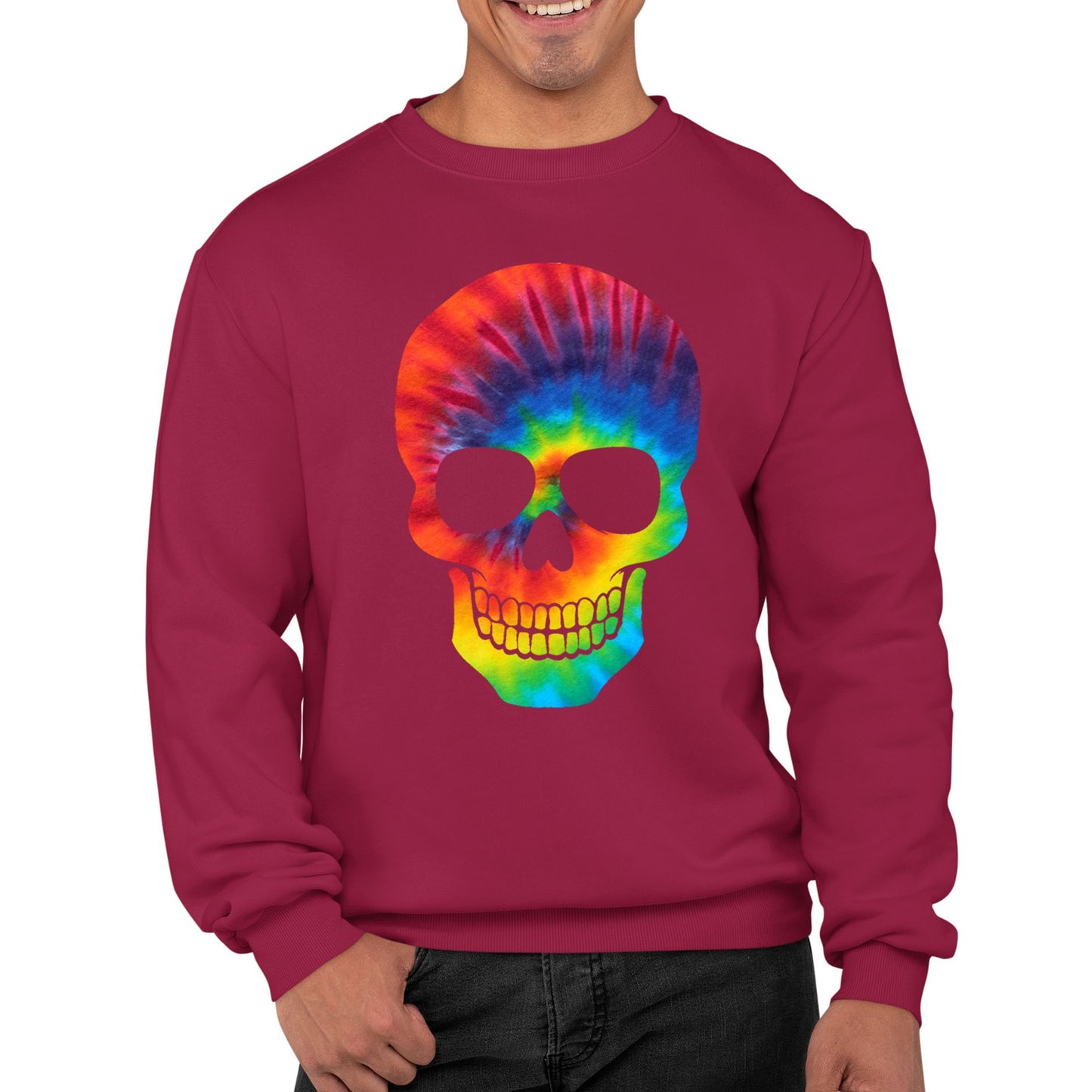 Tie Dye Skull Mens Sweatshirt