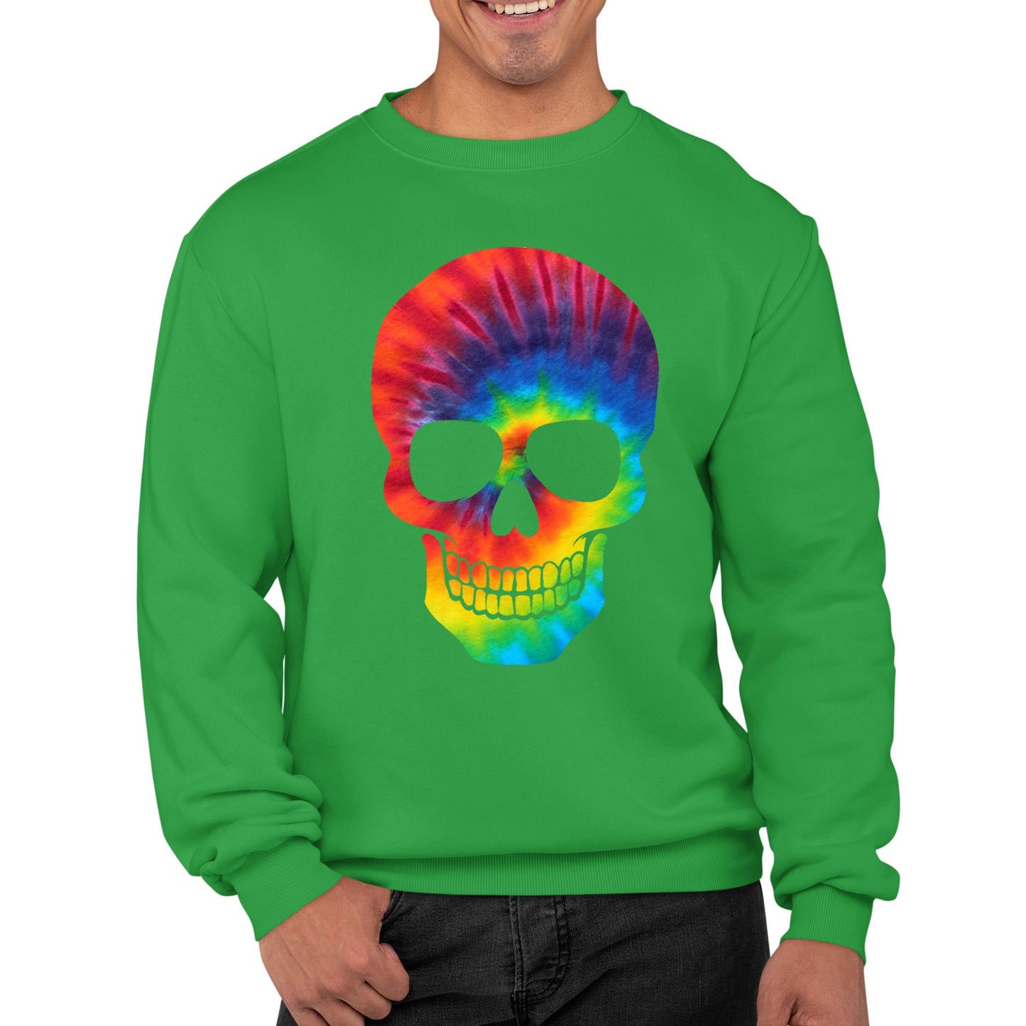 Tie Dye Skull Mens Sweatshirt