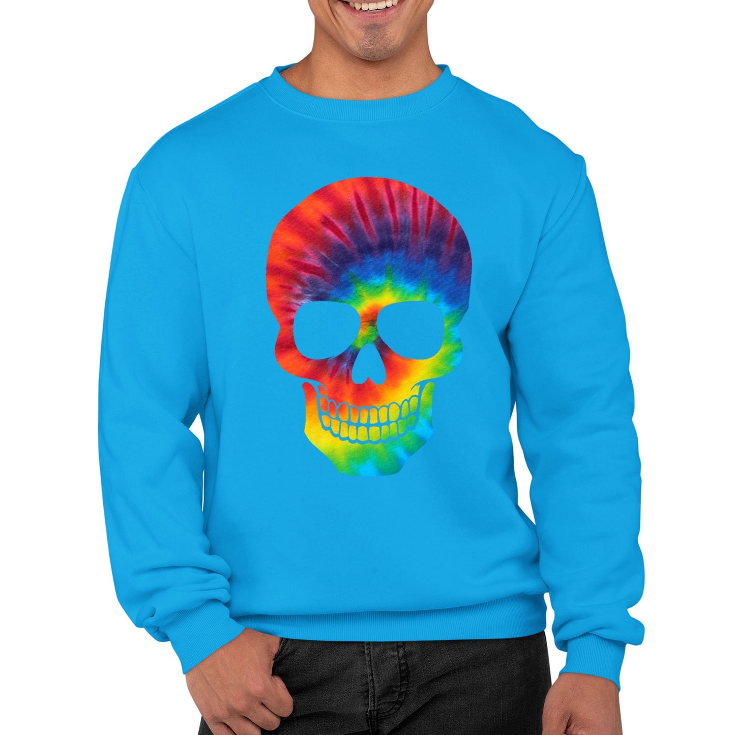 Tie Dye Skull Mens Sweatshirt