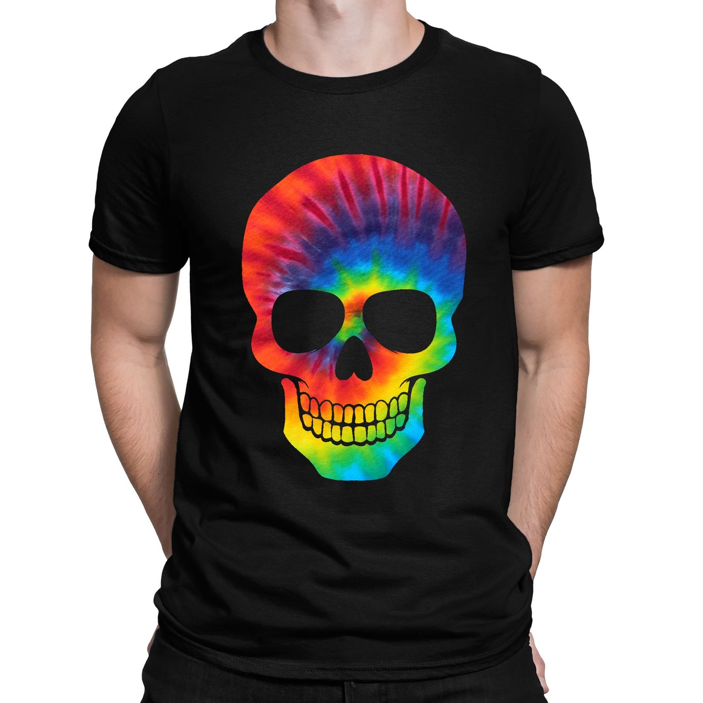 Tie Dye Skull Mens T-shirt