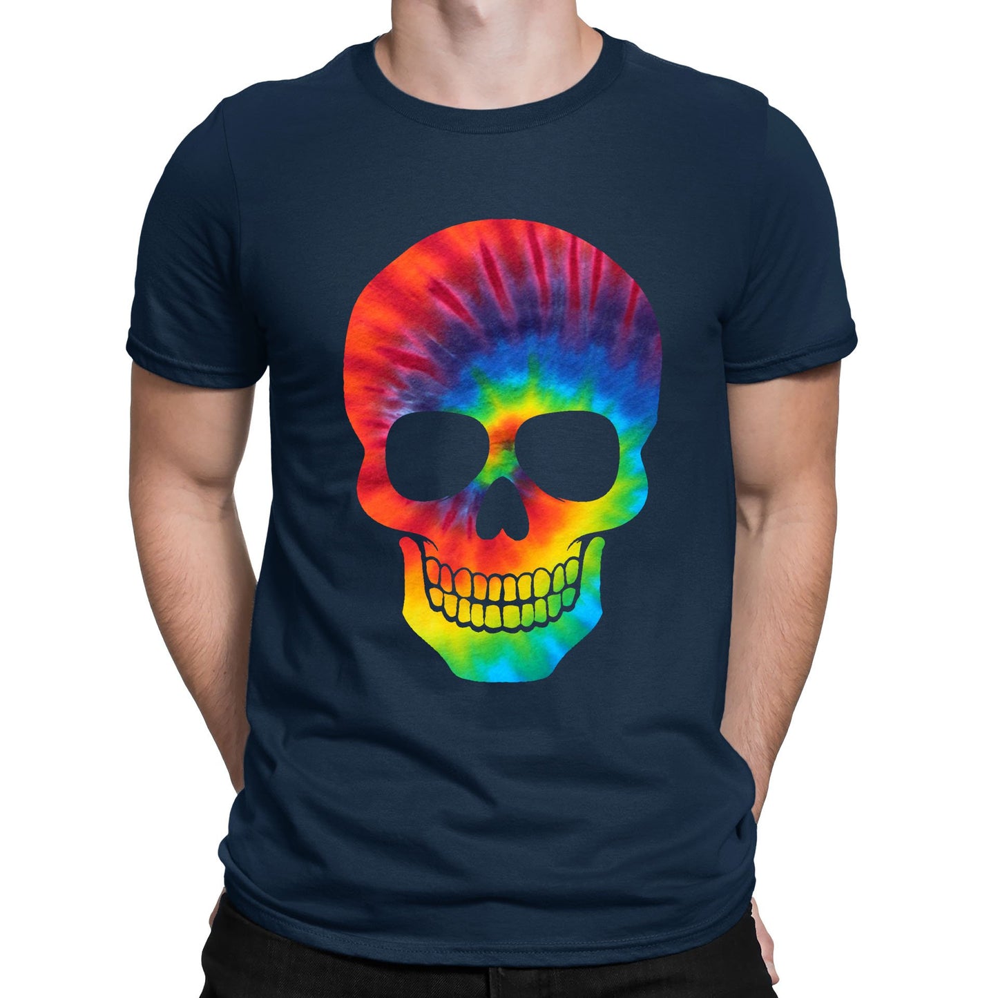 Tie Dye Skull Mens T-shirt