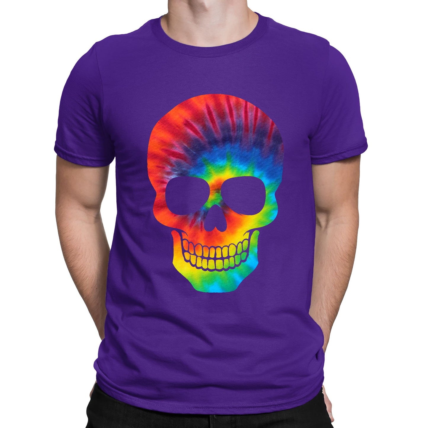 Tie Dye Skull Mens T-shirt