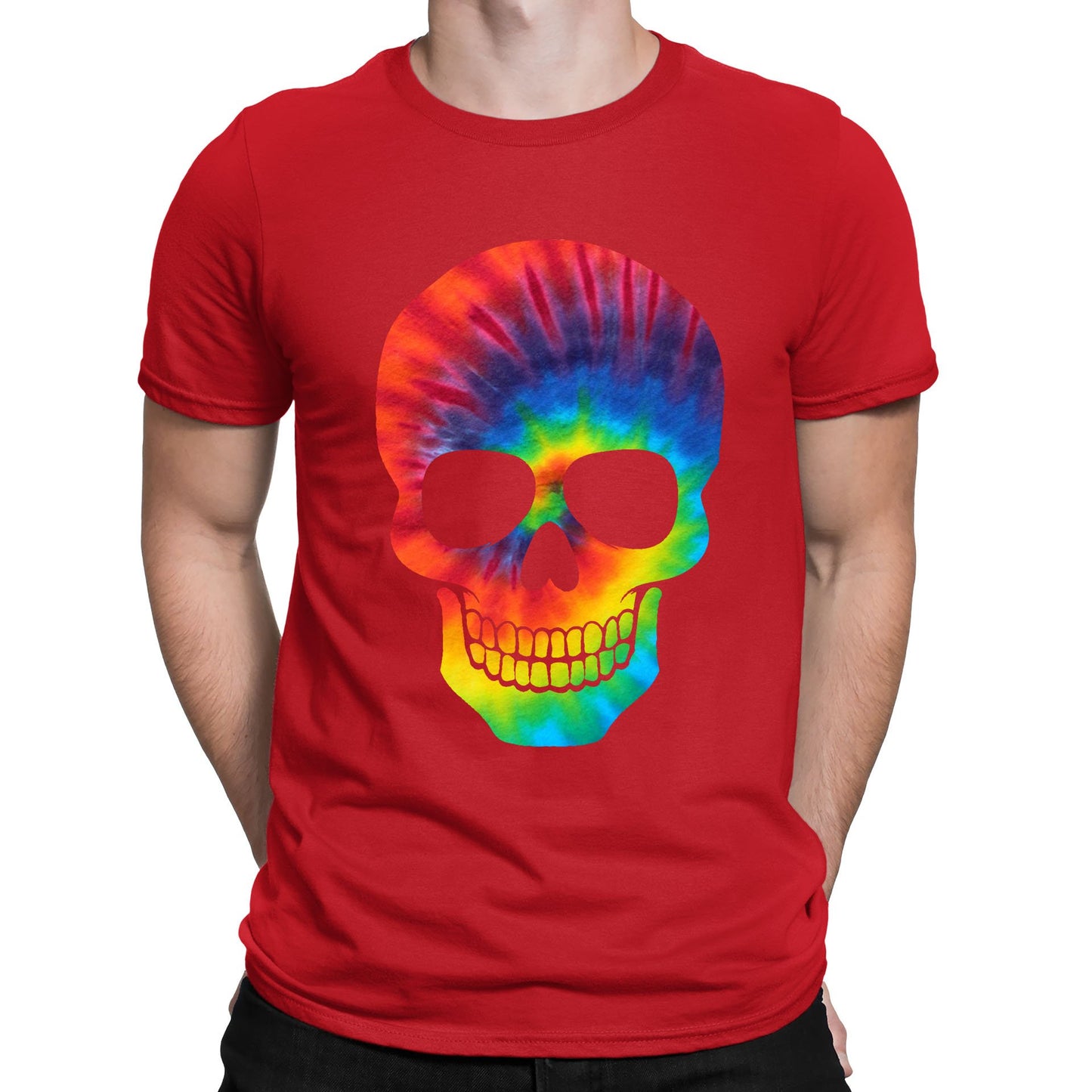 Tie Dye Skull Mens T-shirt