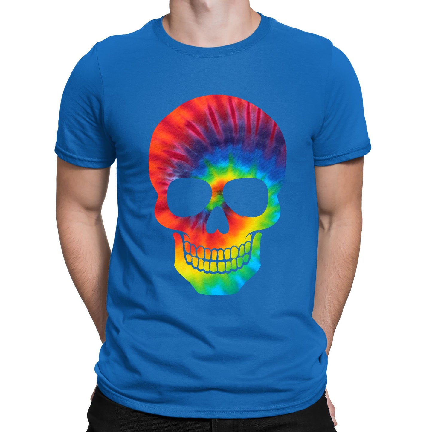 Tie Dye Skull Mens T-shirt