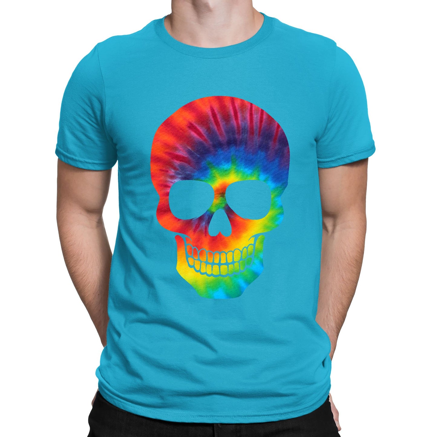 Tie Dye Skull Mens T-shirt