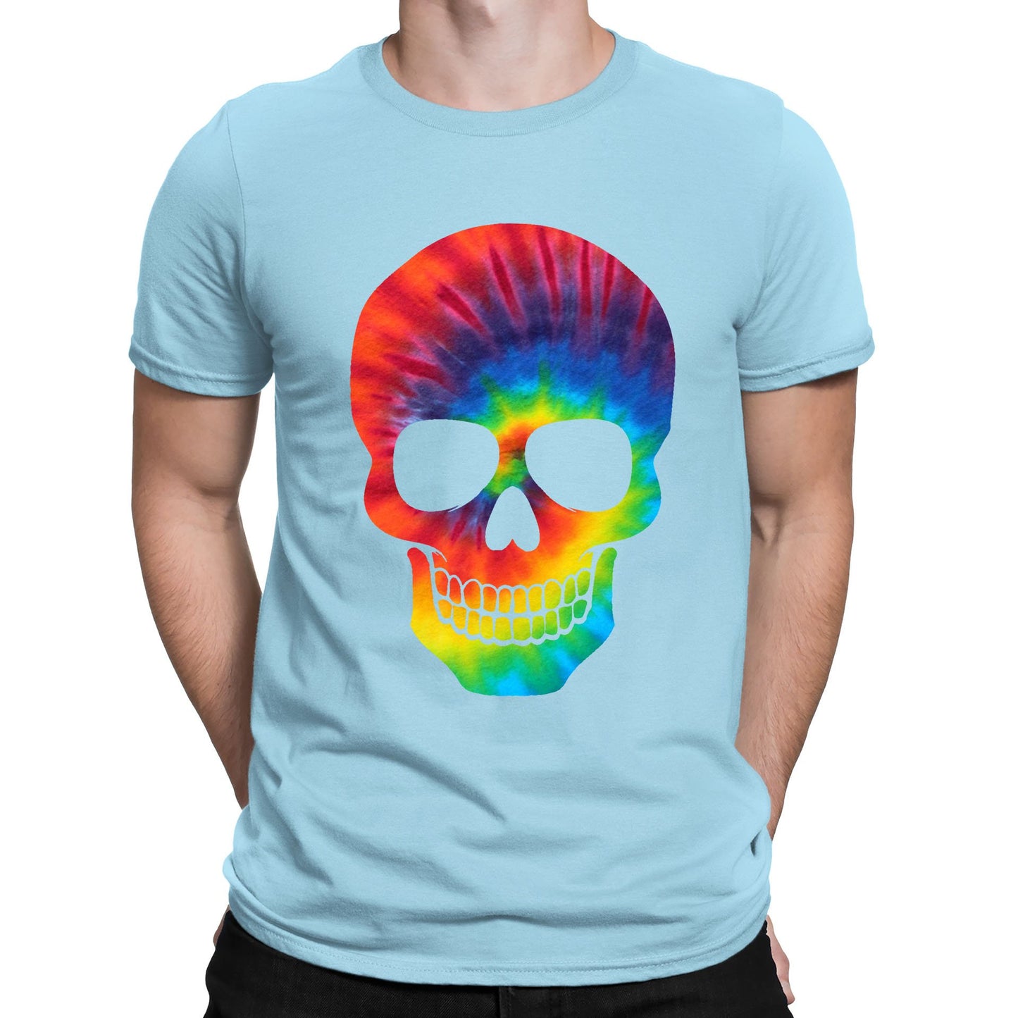 Tie Dye Skull Mens T-shirt