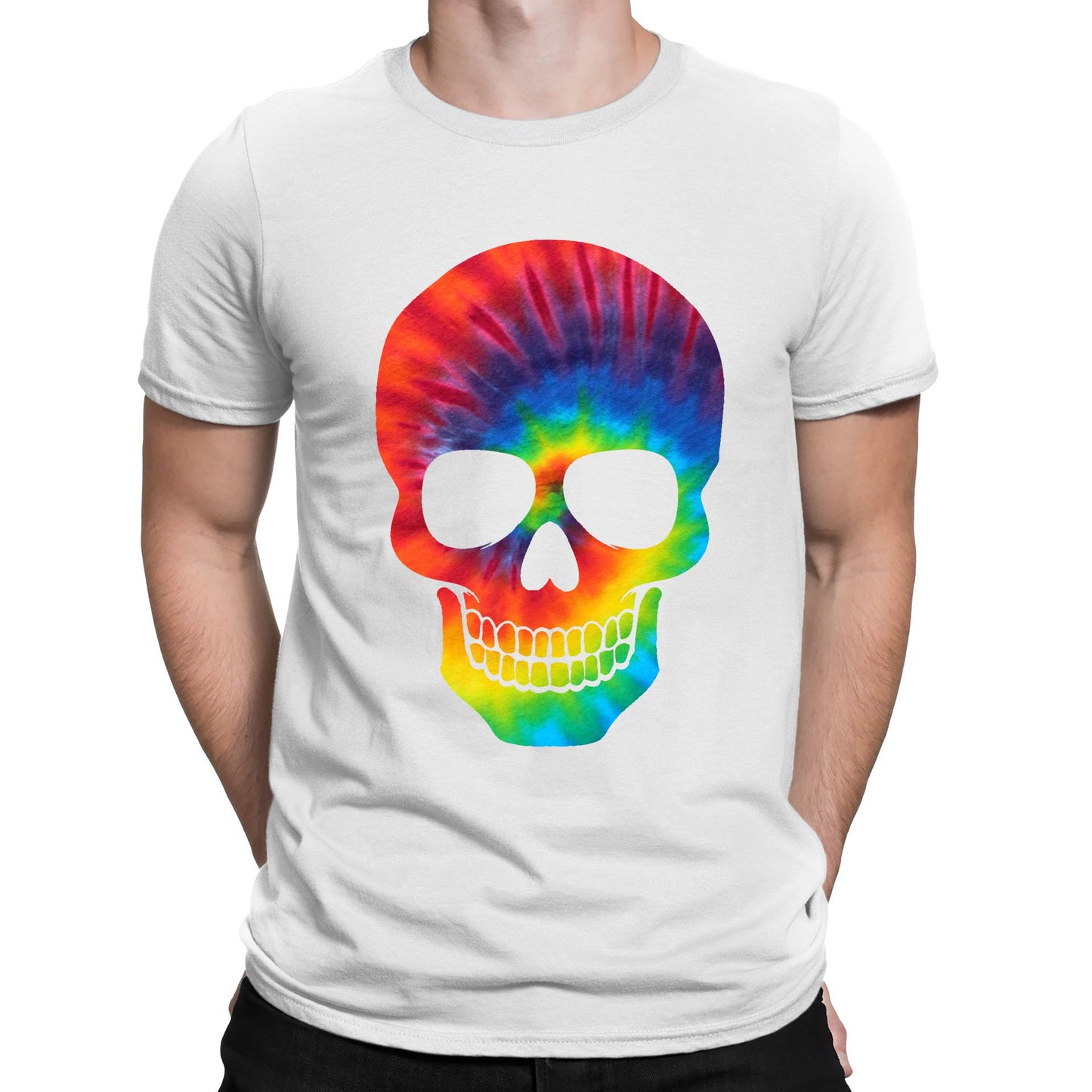 Tie Dye Skull Mens T-shirt