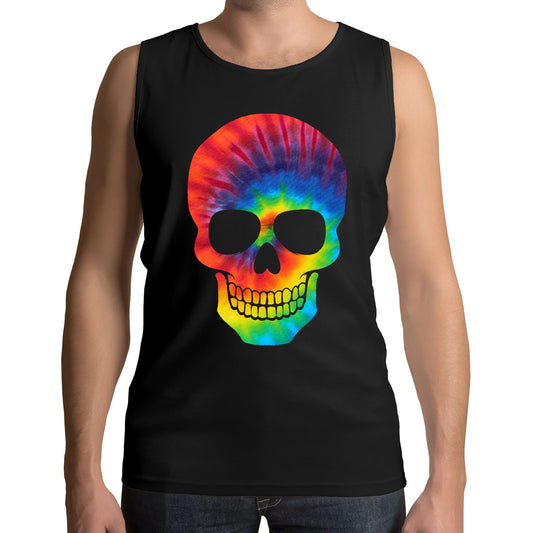 Tie Dye Skull Mens Vest