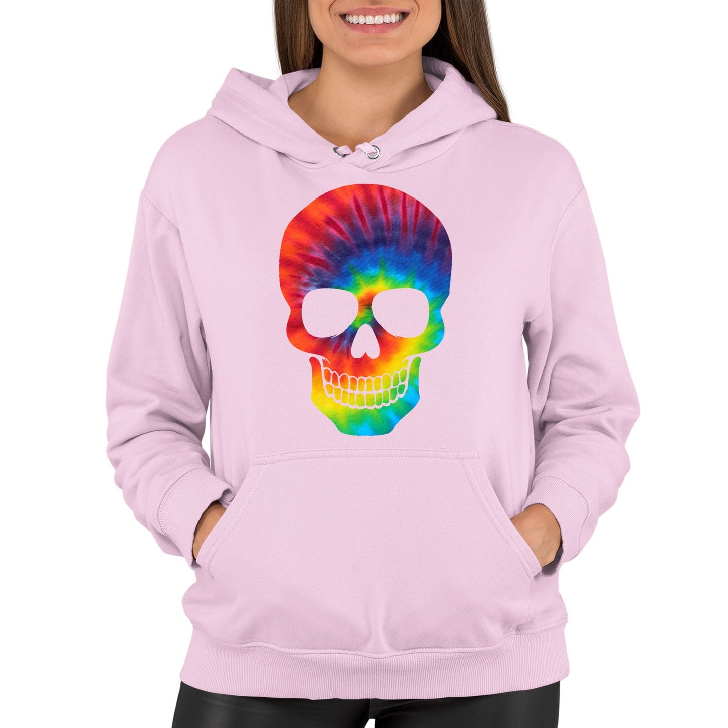 Tie Dye Skull Womens Pullover Hoodie