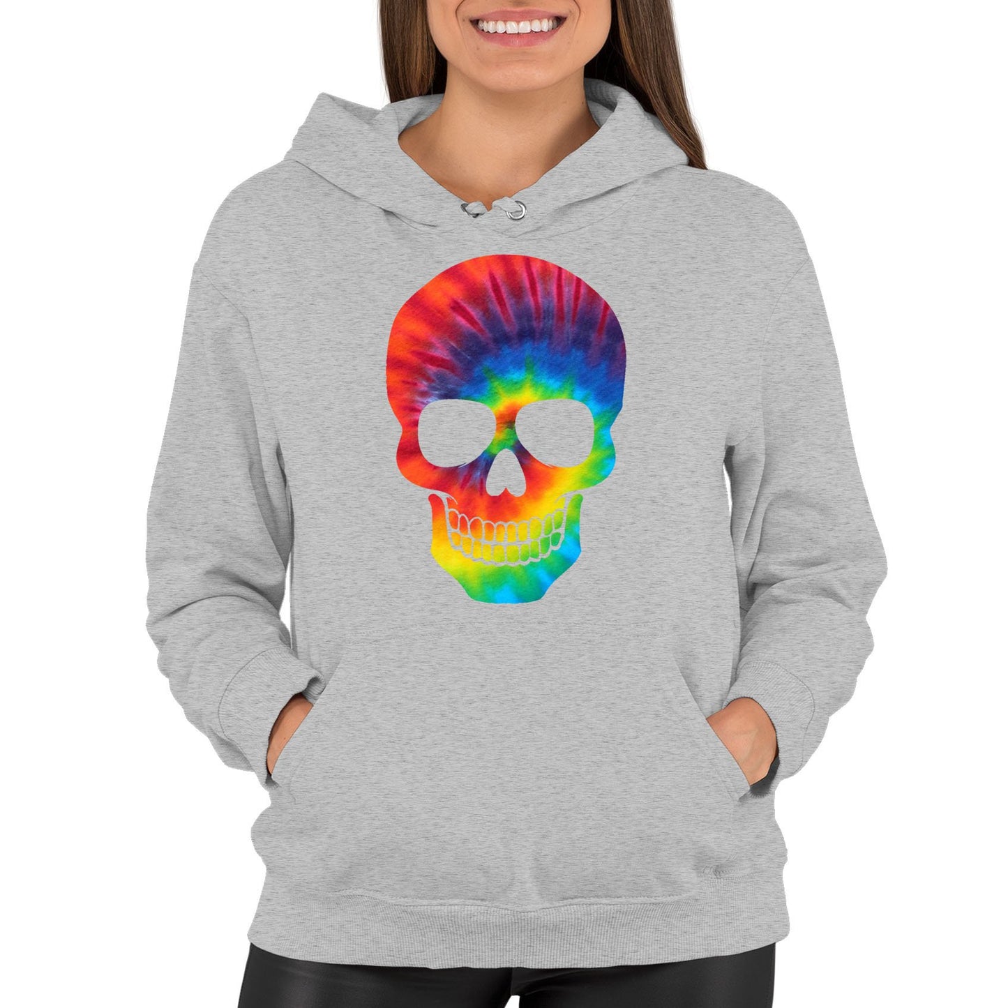 Tie Dye Skull Womens Pullover Hoodie