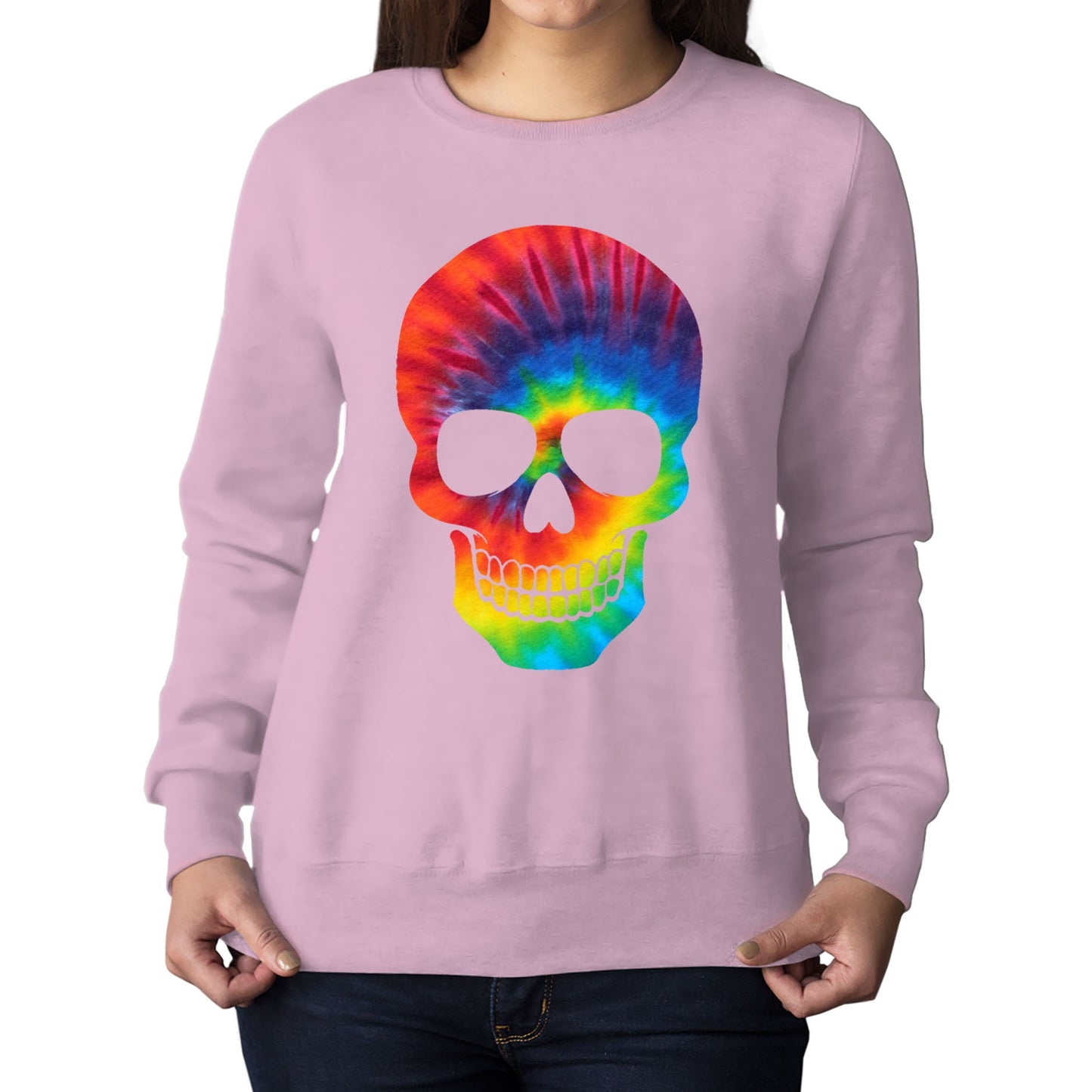 Tie Dye Skull Womens Sweatshirt