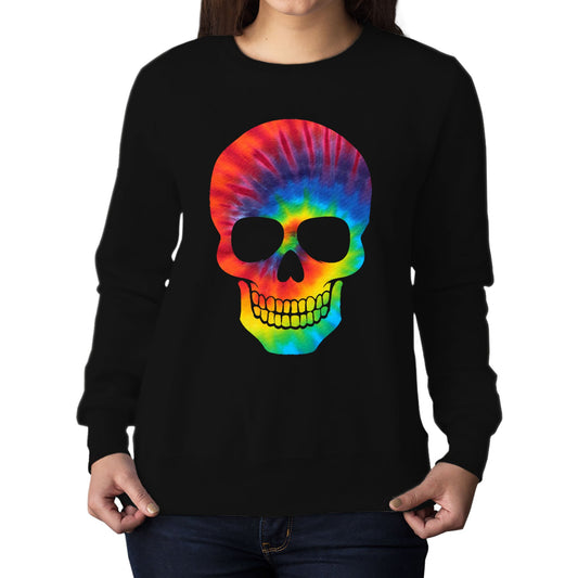 Tie Dye Skull Womens Sweatshirt