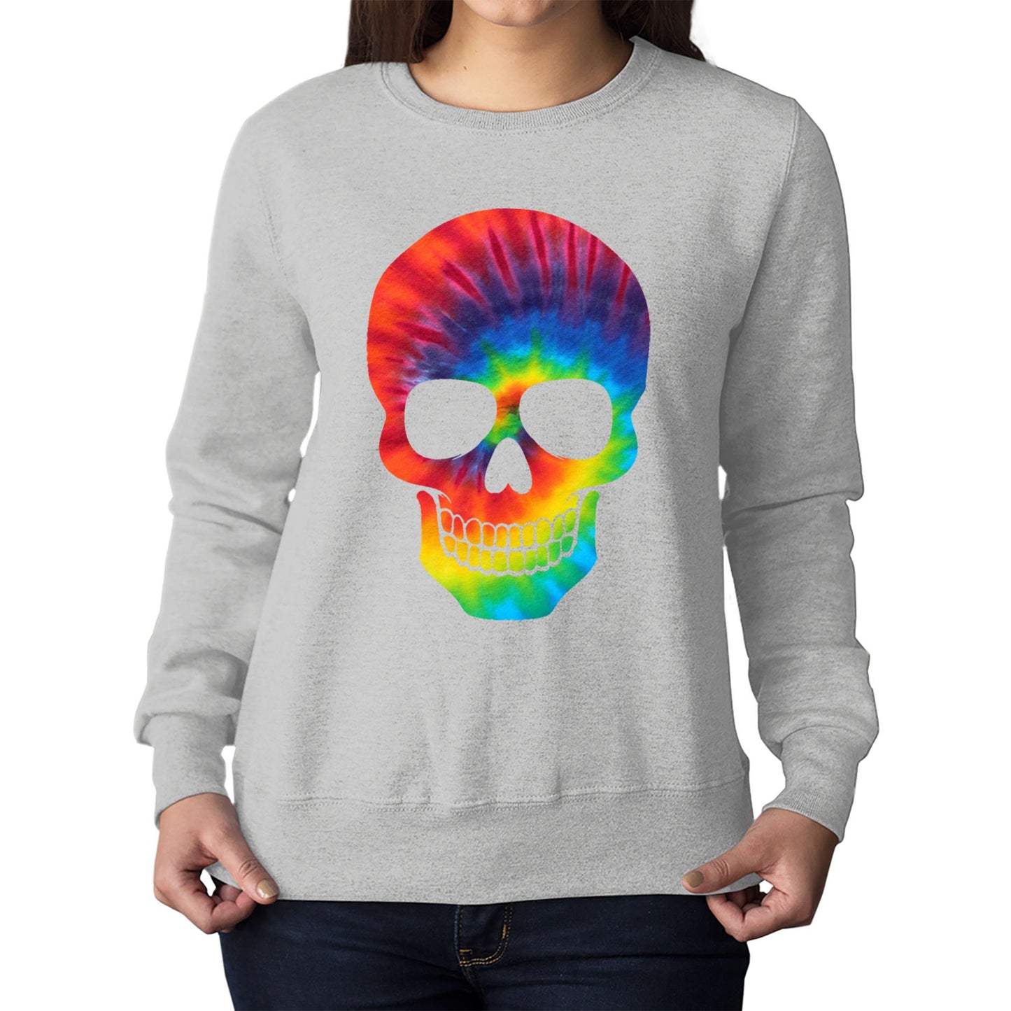 Tie Dye Skull Womens Sweatshirt