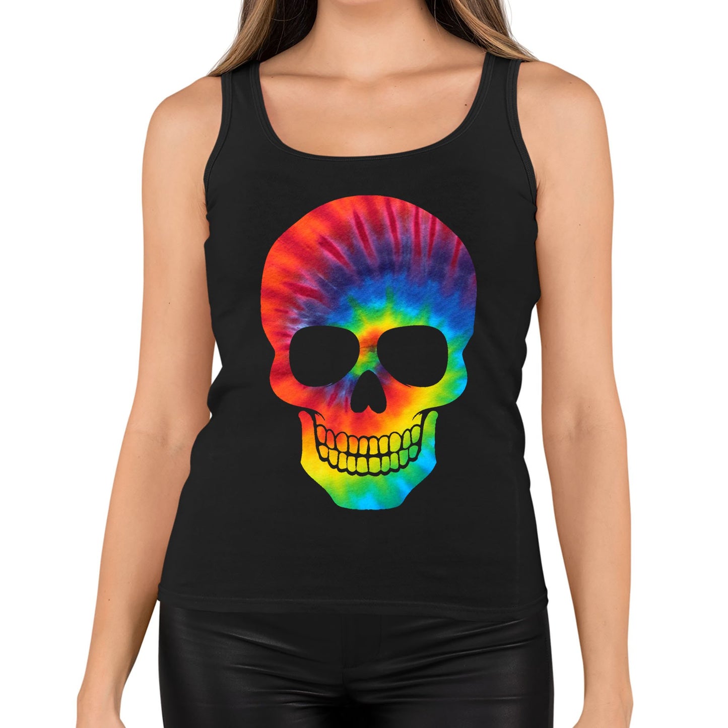 Tie Dye Skull Womens Vest