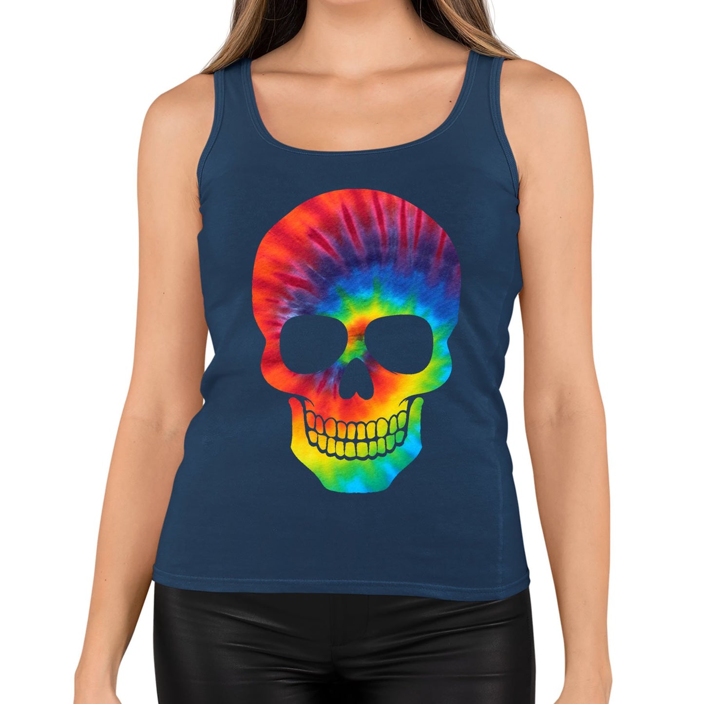 Tie Dye Skull Womens Vest