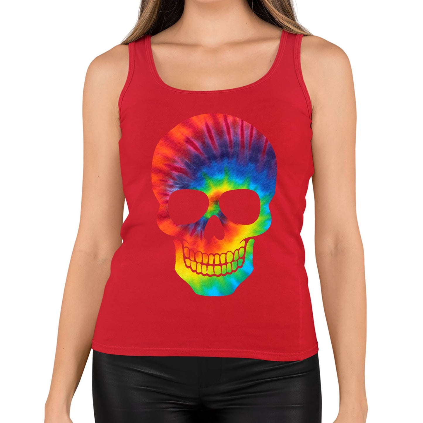 Tie Dye Skull Womens Vest