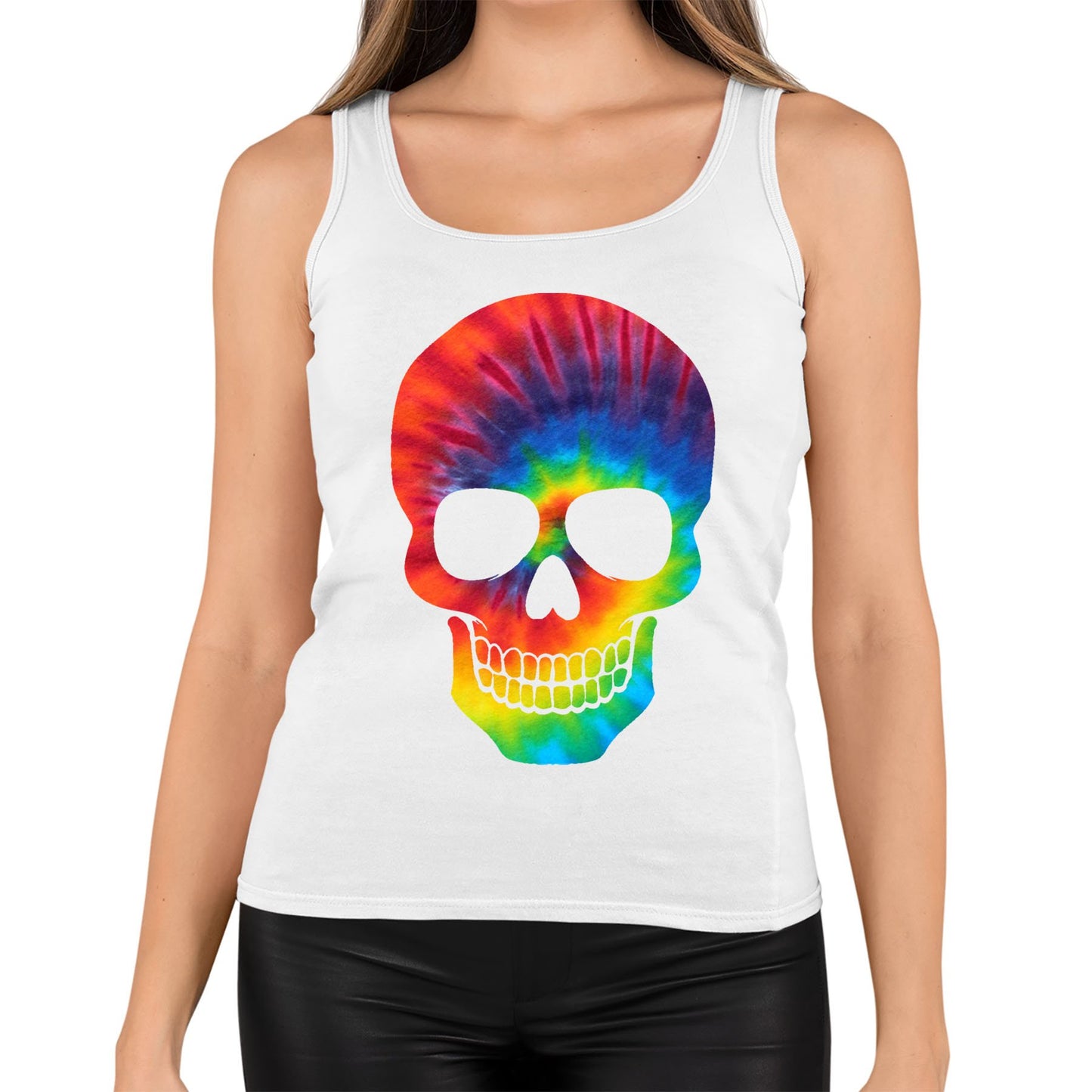 Tie Dye Skull Womens Vest