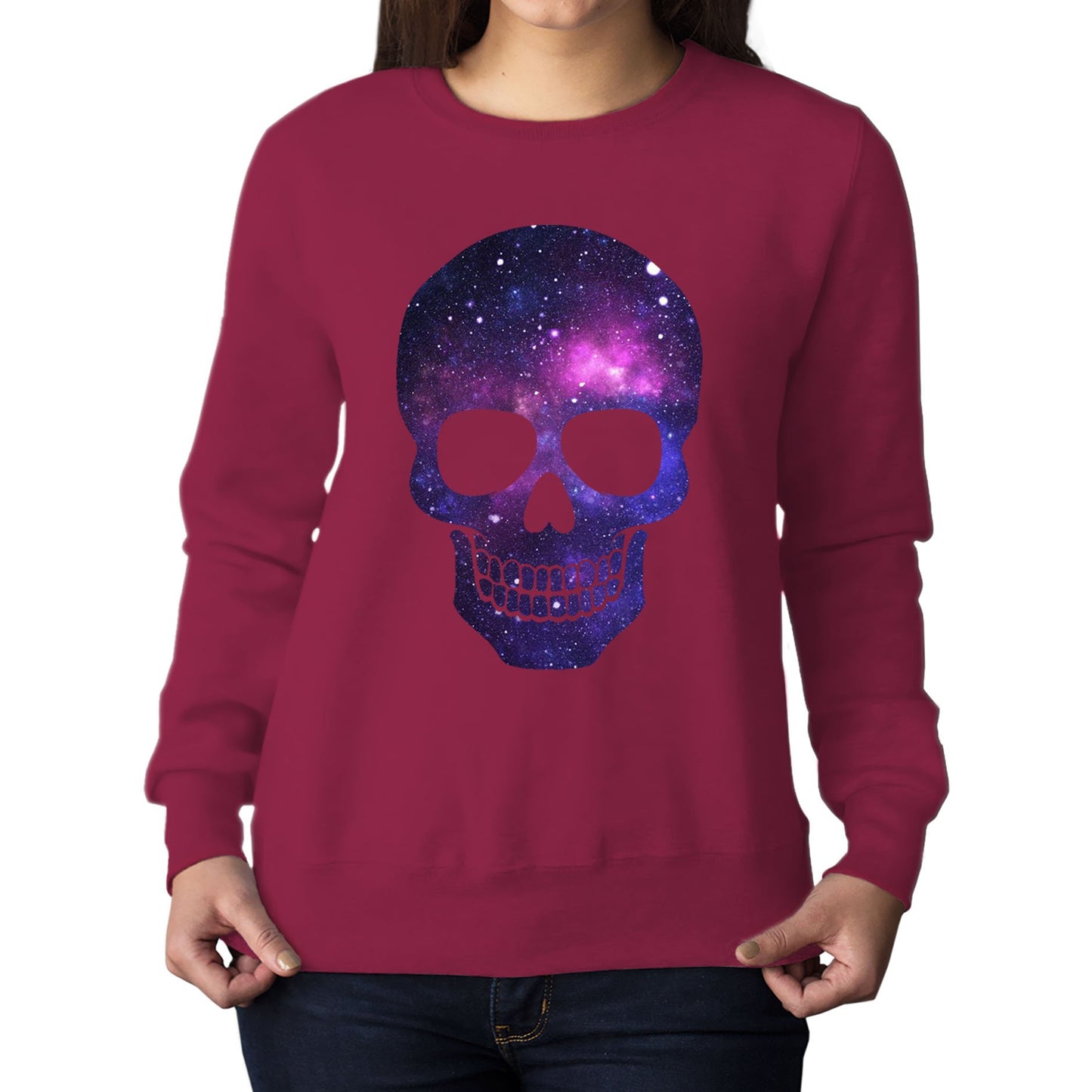 Galaxy Skull Womens Sweatshirt