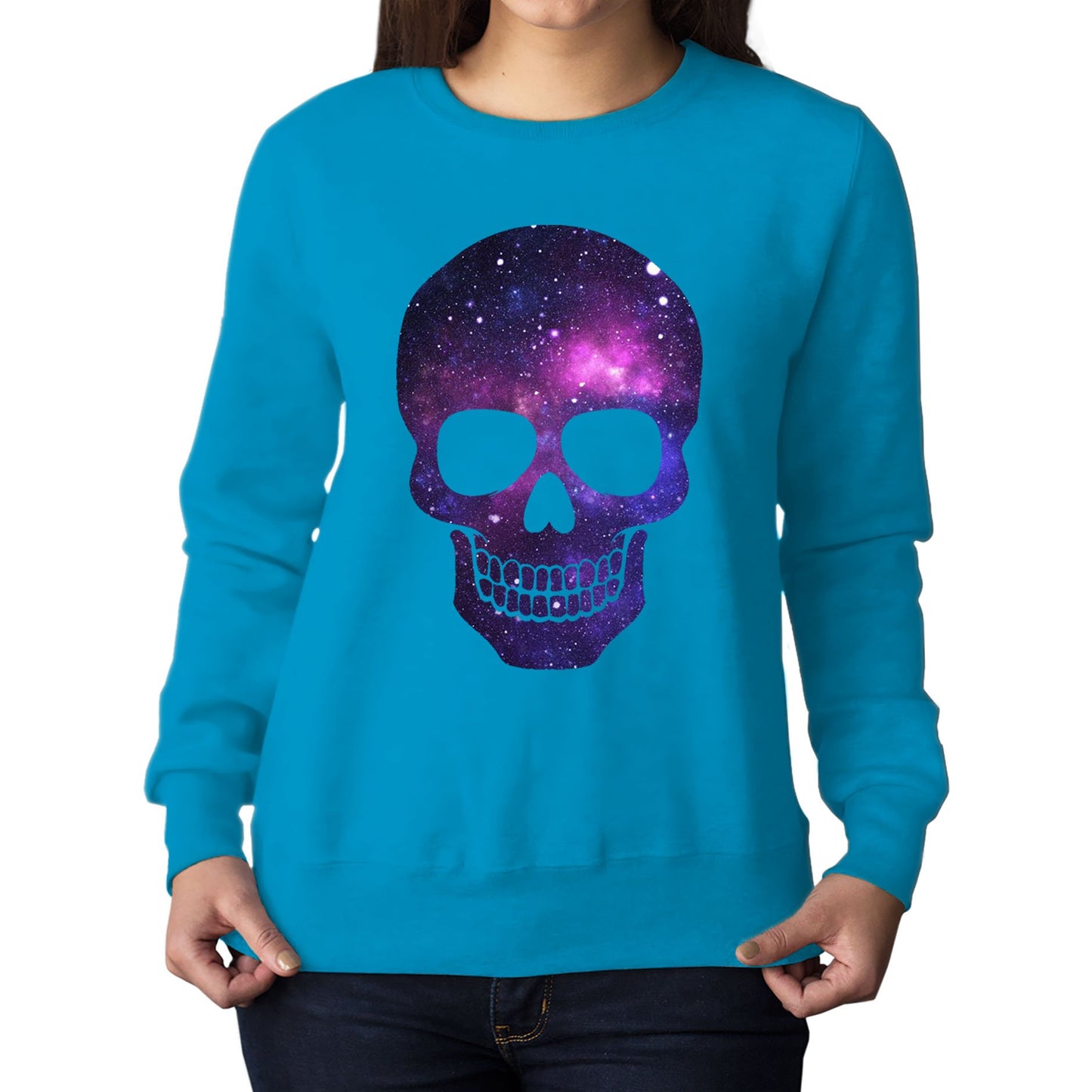 Galaxy Skull Womens Sweatshirt