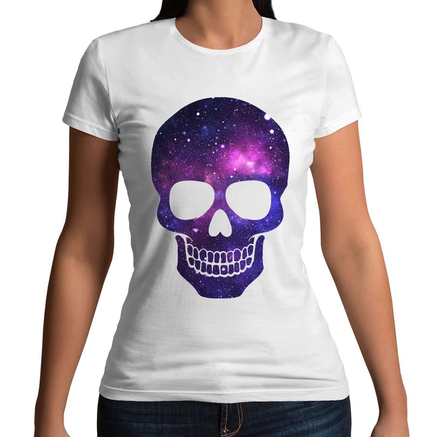 Galaxy Skull Womens T-shirt