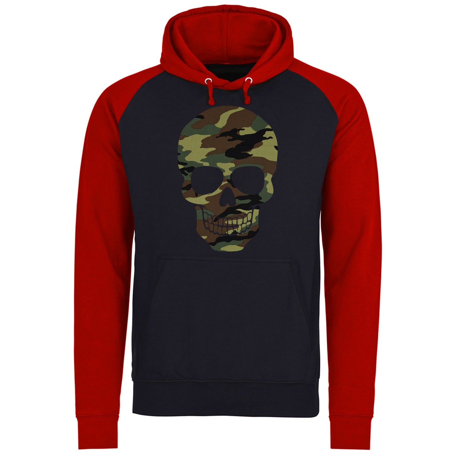 Forest Camo Skull Baseball Hoodie