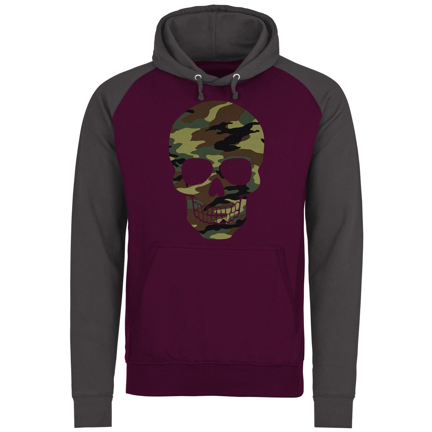 Forest Camo Skull Baseball Hoodie