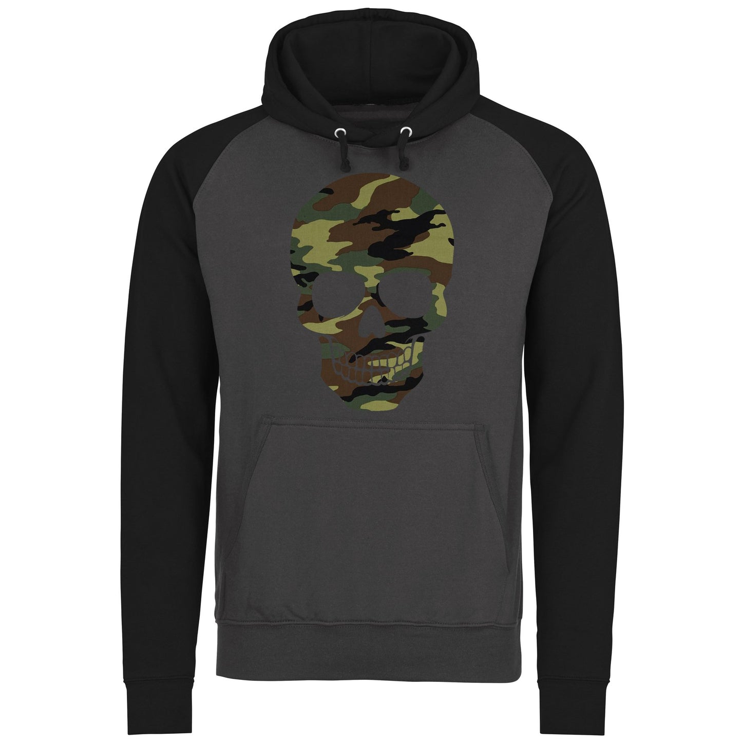 Forest Camo Skull Baseball Hoodie