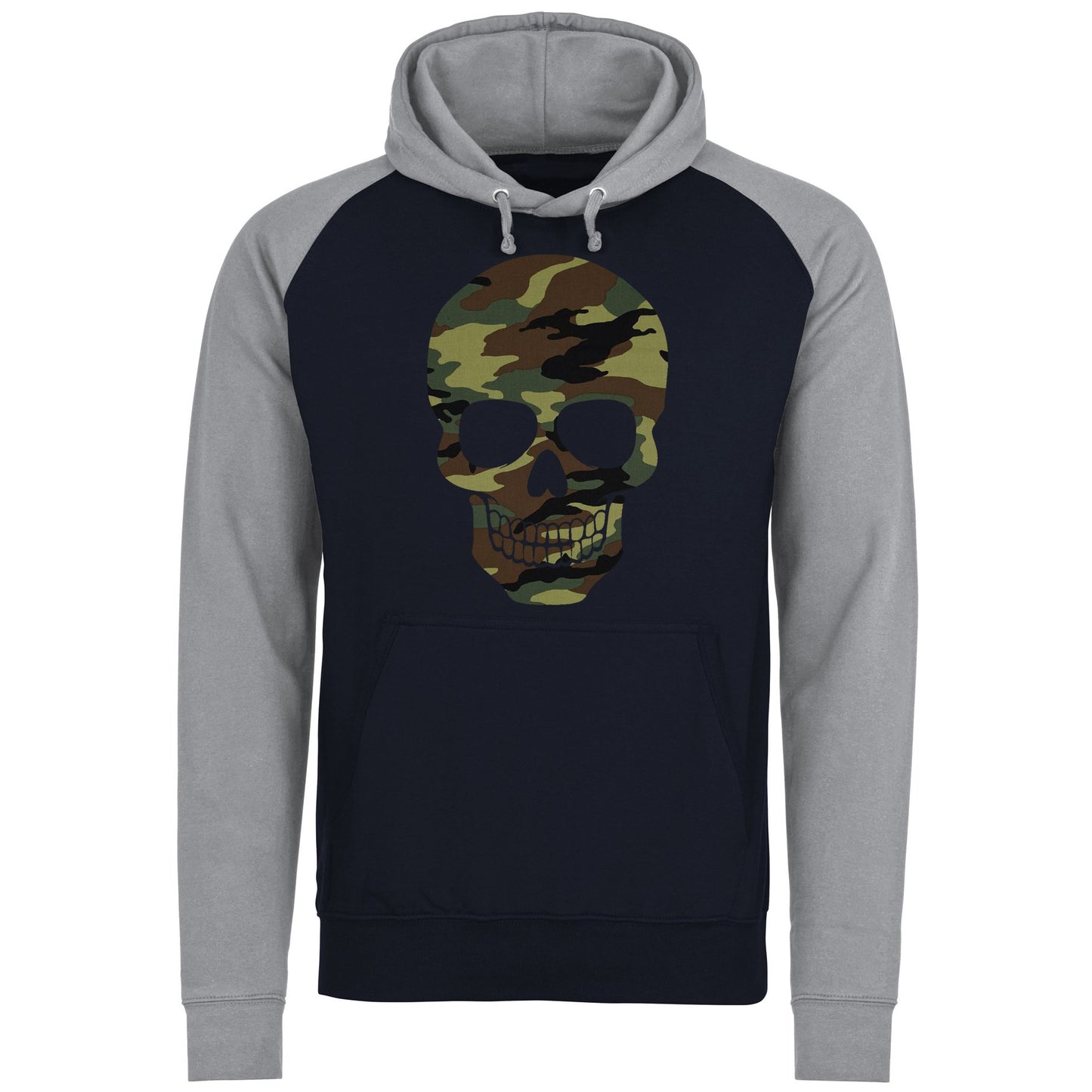 Forest Camo Skull Baseball Hoodie