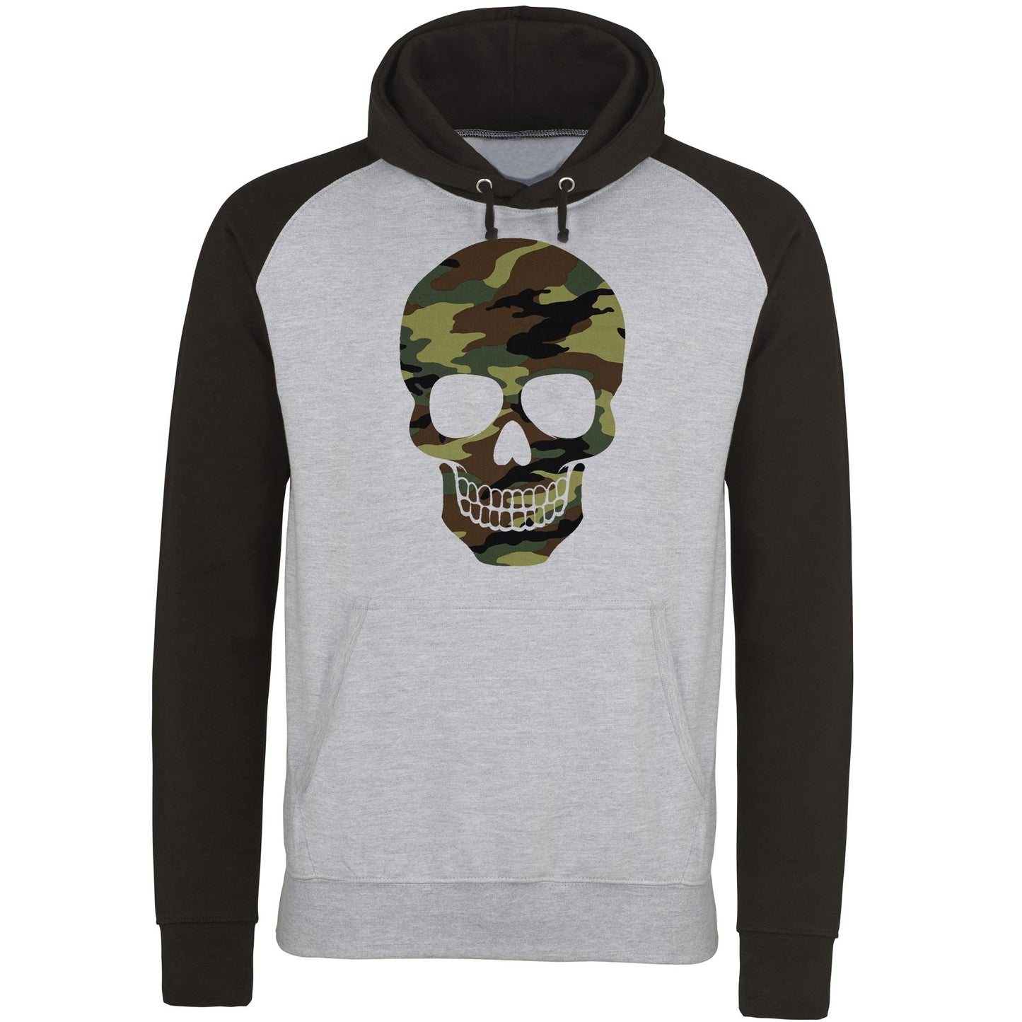 Forest Camo Skull Baseball Hoodie