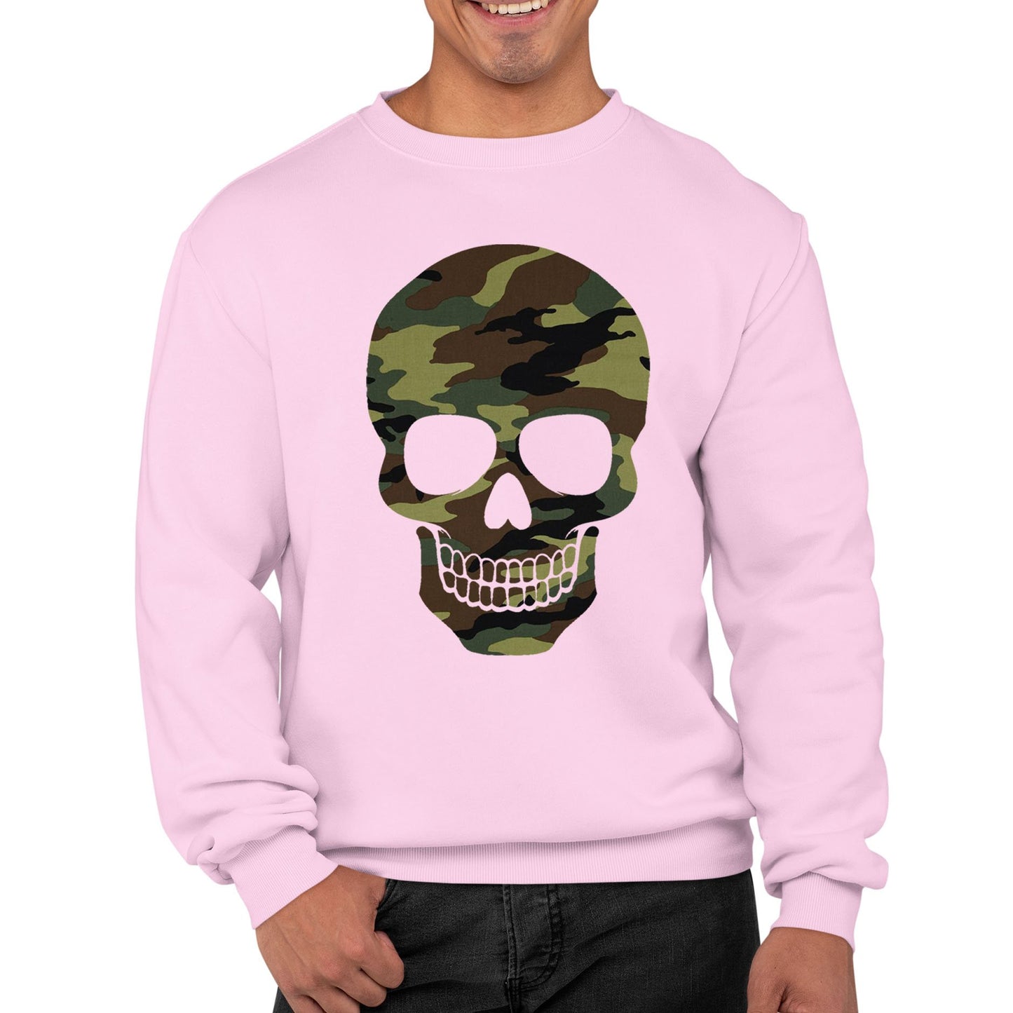 Forest Camo Skull Mens Sweatshirt