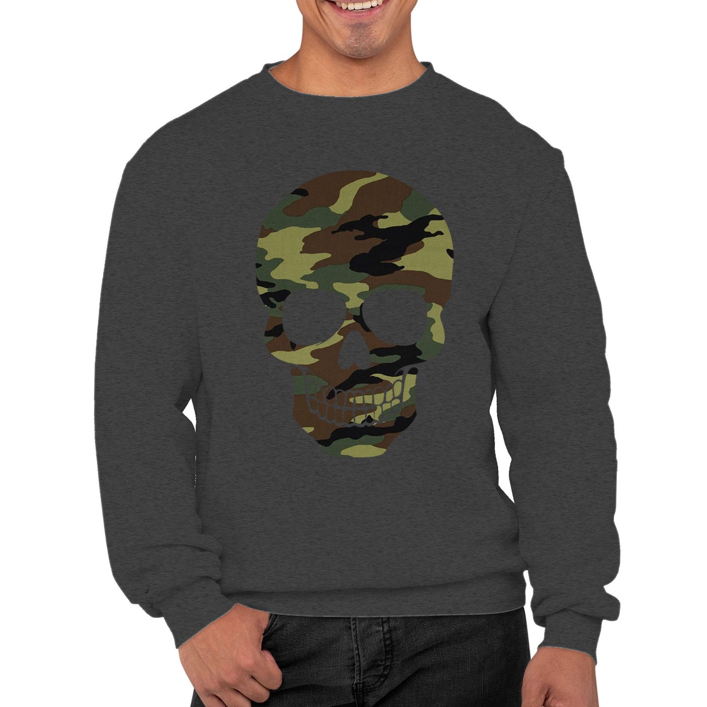 Forest Camo Skull Mens Sweatshirt