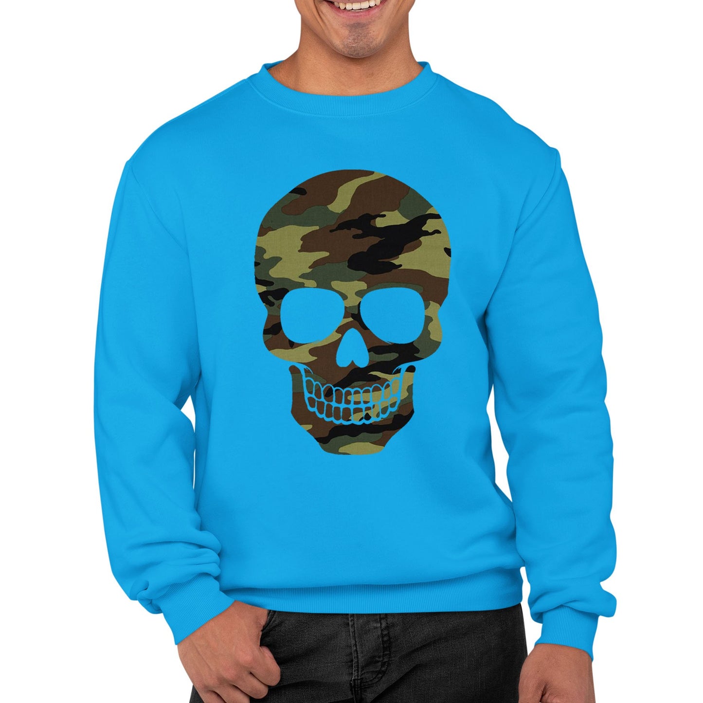 Forest Camo Skull Mens Sweatshirt