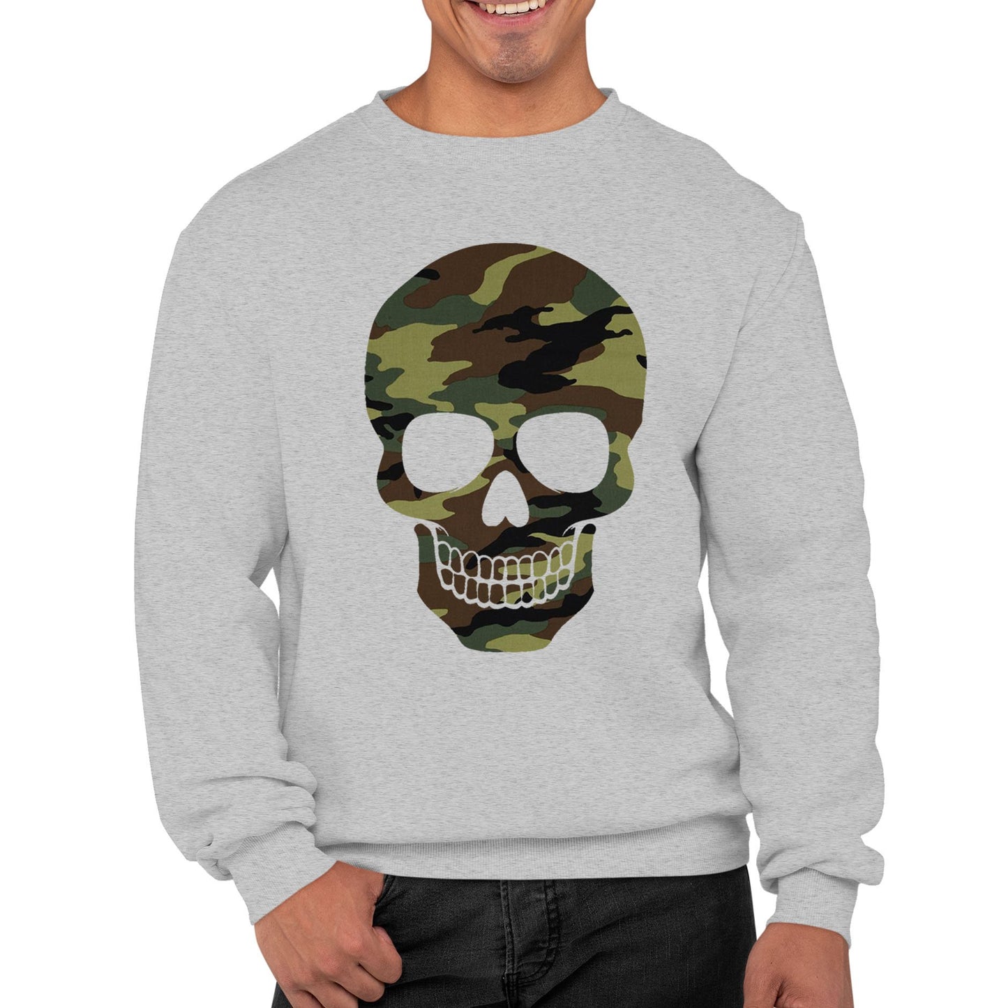 Forest Camo Skull Mens Sweatshirt