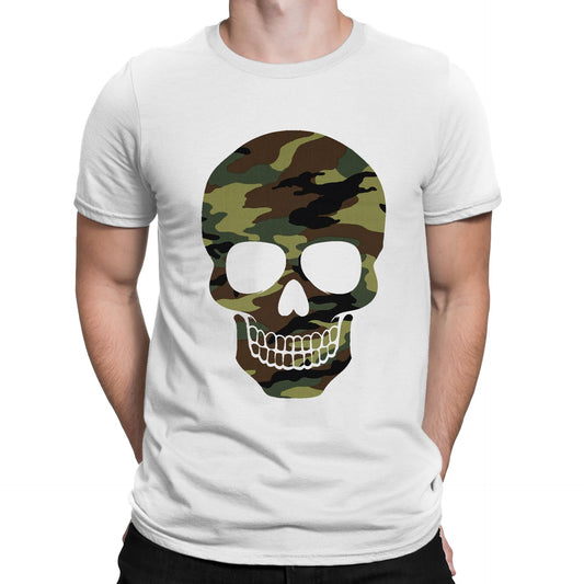 Forest Camo Skull Mens T-shirt