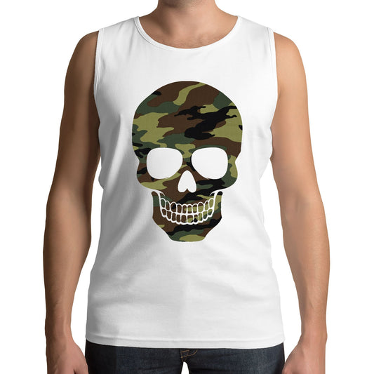 Forest Camo Skull Mens Vest