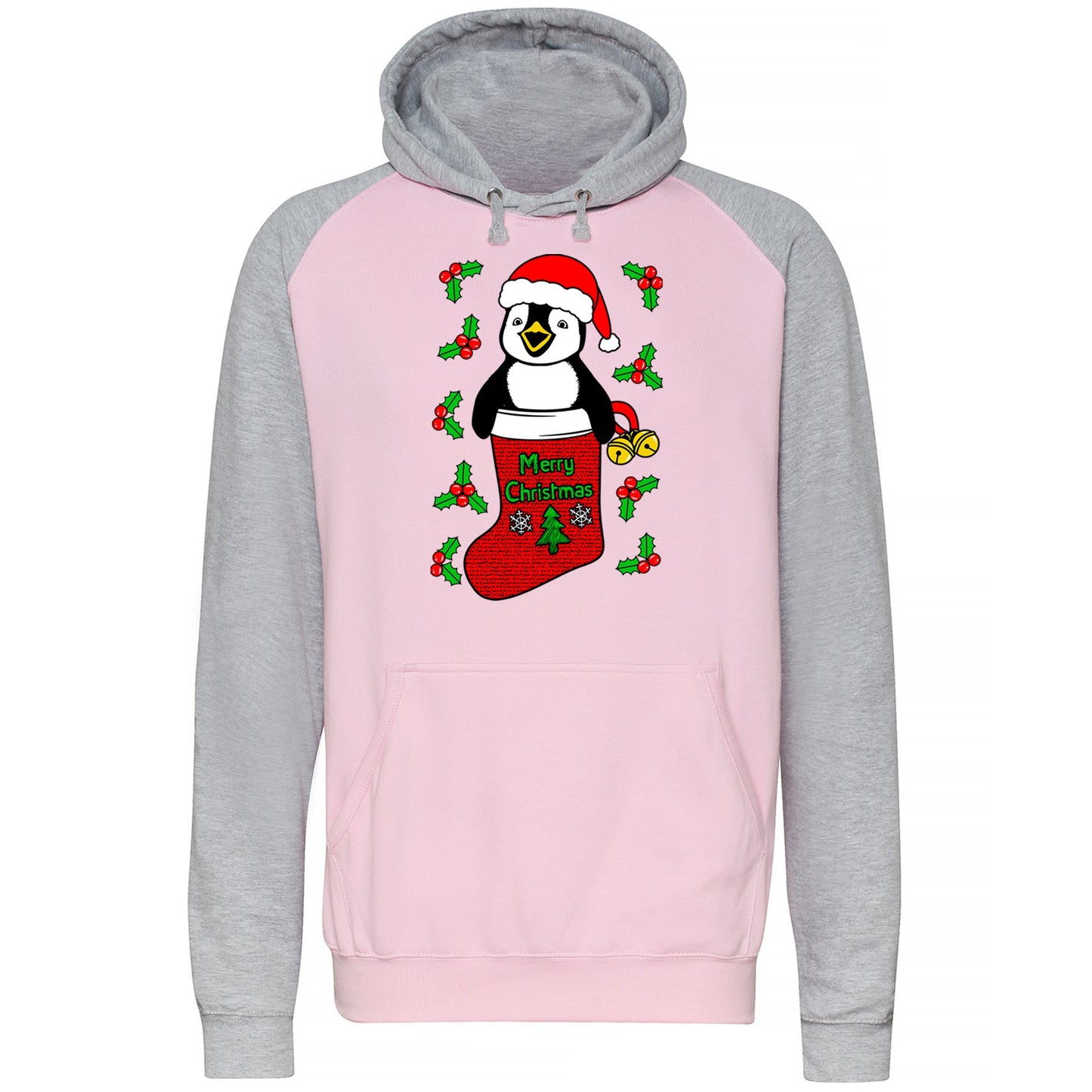 Santa Penguin Christmas Baseball Hoodie