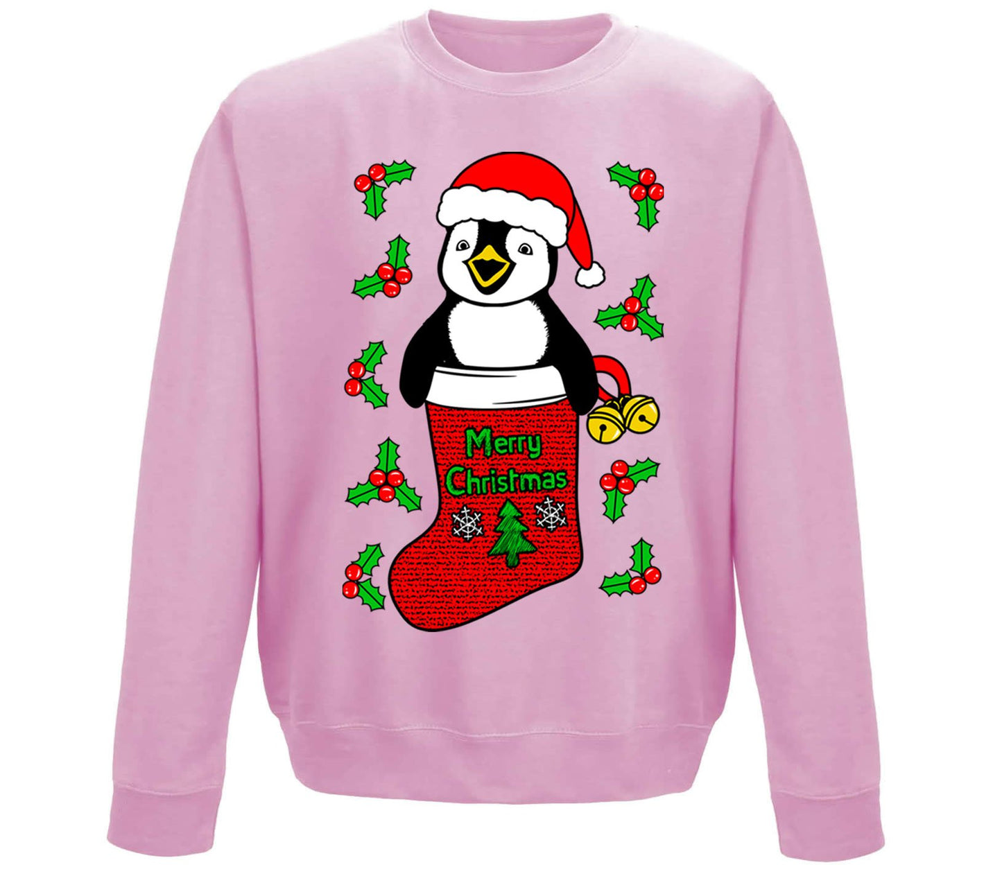 Santa Penguin Christmas Childrens Sweatshirt