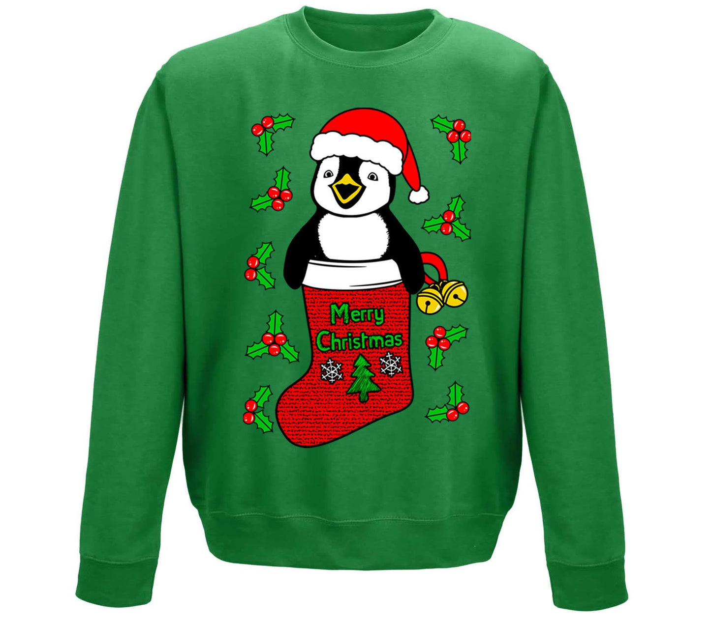 Santa Penguin Christmas Childrens Sweatshirt