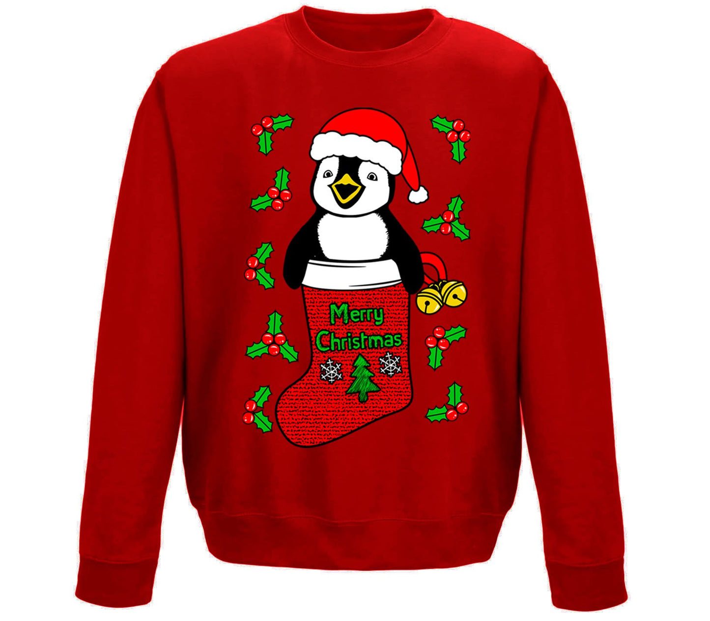 Santa Penguin Christmas Childrens Sweatshirt
