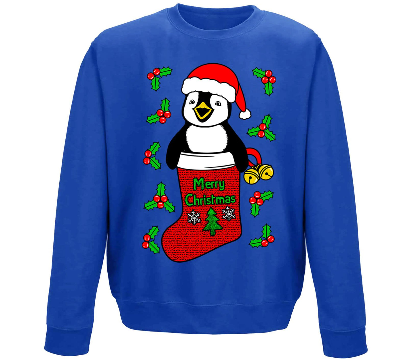 Santa Penguin Christmas Childrens Sweatshirt