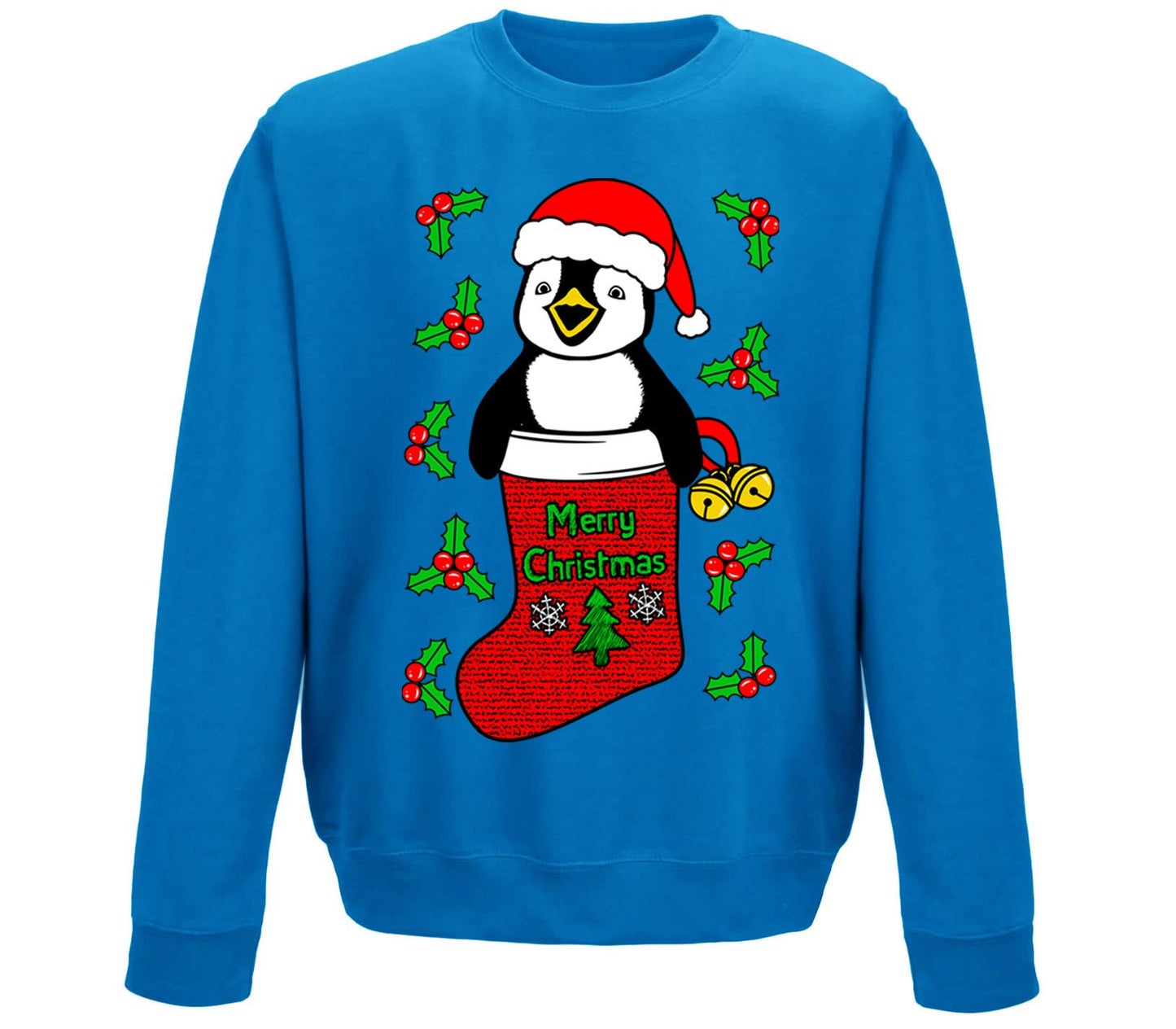 Santa Penguin Christmas Childrens Sweatshirt