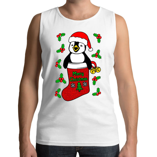 Santa Penguin Christmas Mens Vest