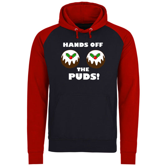 Hands Off The Puds Funny Christmas Baseball Hoodie