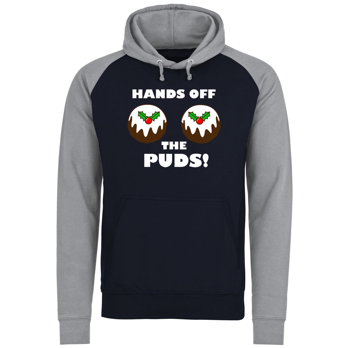 Hands Off The Puds Funny Christmas Baseball Hoodie