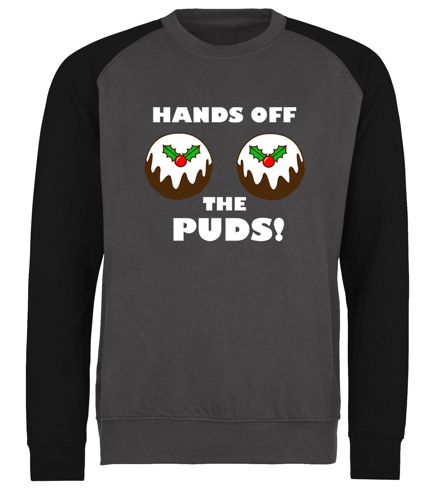 Hands Off The Puds Funny Christmas Baseball Sweatshirt